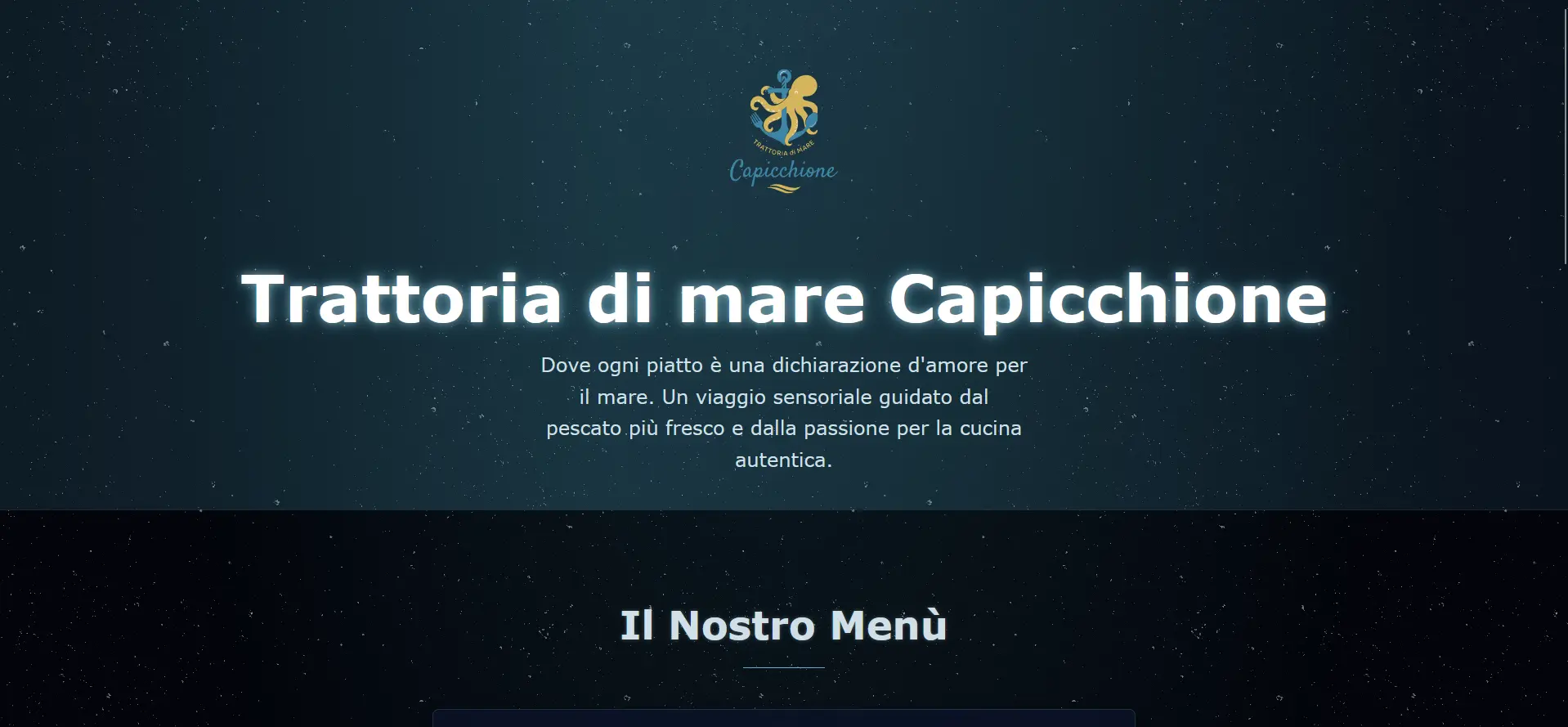 Sito vetrina per Ristorante Capicchione